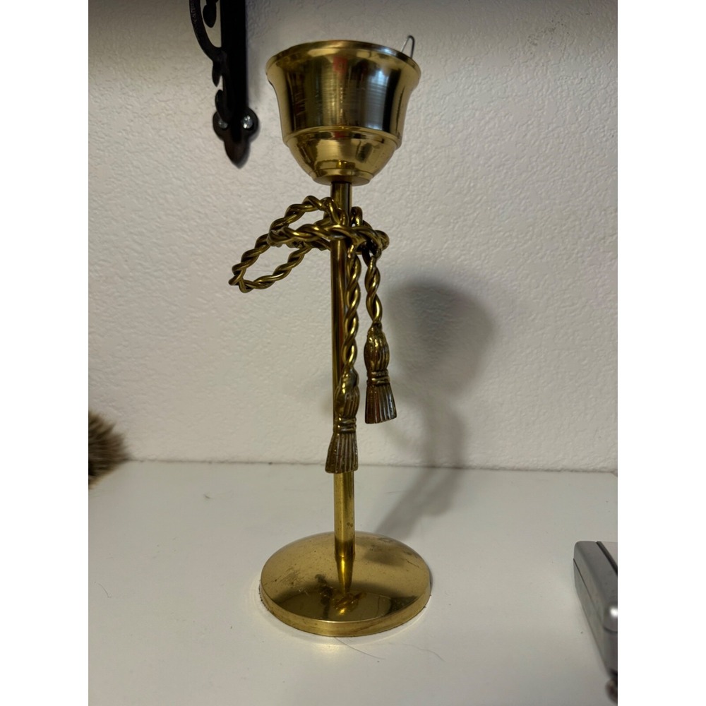 Brass candlestick holder‎ vintage unique piece
